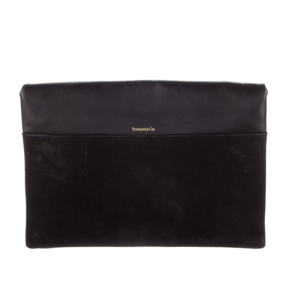 Tiffany & Co. Leather Serena Clutch - Black Suede and Leather - Picture 2 of 16